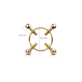 Faux Piercing Tétons Pince Téton 4 Vis