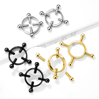 Faux Piercing Tétons Pince Téton 4 Vis