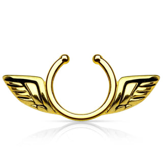 Faux Piercing Tétons Ailes d´Ange Pliable