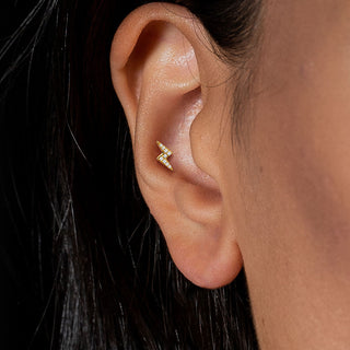 Labret Éclair Zircone Filetage Interne