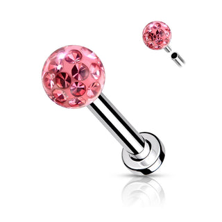 Labret Bille Zircone Filetage Interne