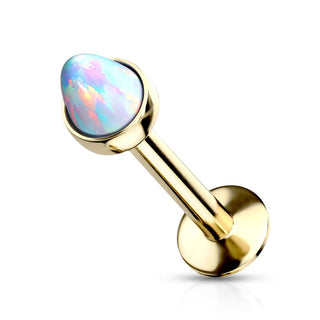 Labret Opale Serti Clos Filetage Interne