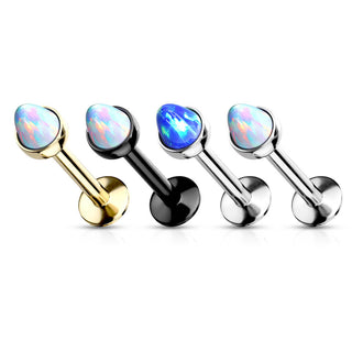 Labret Opale Serti Clos Filetage Interne
