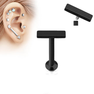 Labret Barre Plate Filetage Interne