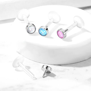 Labret Pierre Synthétique Plate Lumineuse