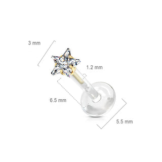 Labret Étoile Zircone