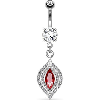 Piercing Nombril Marquise Zircone