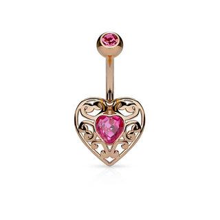 Piercing Nombril Cœur Zircone