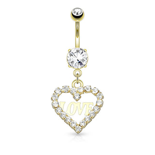 Piercing Nombril Pendentif Cœur Zircone