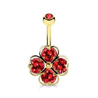 Piercing Nombril Trèfle Zircone