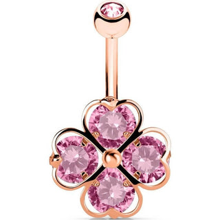 Piercing Nombril Trèfle Zircone