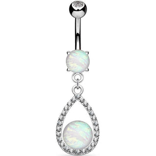 Piercing Nombril Pendentif Goutte Opale