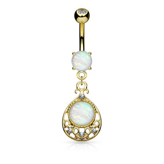 Piercing Nombril Pendentif Goutte Opale