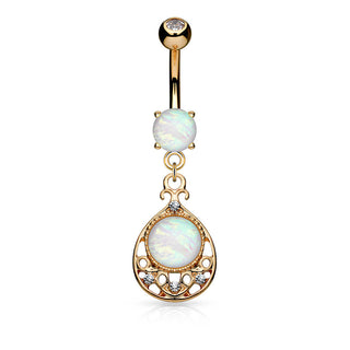 Piercing Nombril Pendentif Goutte Opale