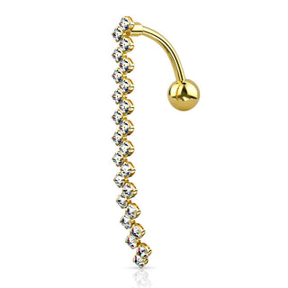 Piercing Nombril Pendentif Zig Zag Zircone