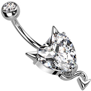 Piercing Nombril Cœur Démoniaque Zircone