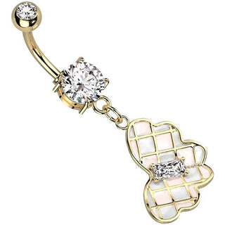 Piercing Nombril Pendentif Papillon Zircone