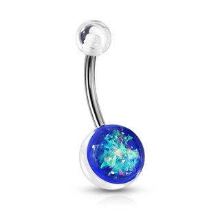 Piercing Nombril Opale Argent
