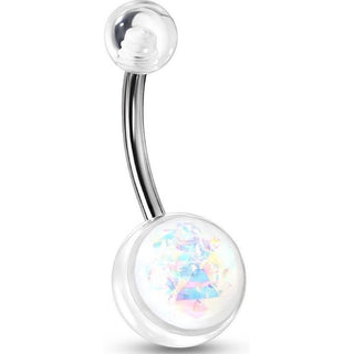Piercing Nombril Opale Argent