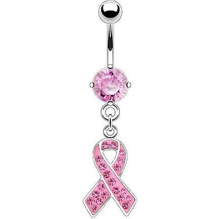 Piercing Nombril Pendentif Noeud Cancer Du Sein Zircone