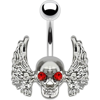 Piercing Nombril Crâne Zircone Argent