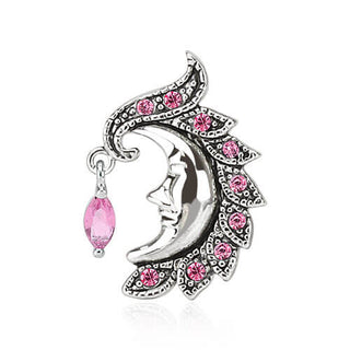 Piercing Nombril Lune Inversé  Zircone Argent