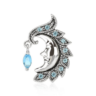 Piercing Nombril Lune Inversé  Zircone Argent
