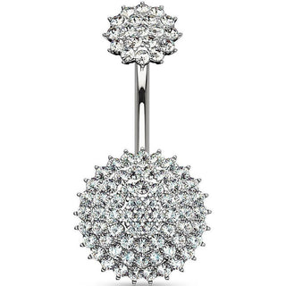 Piercing Nombril Bille Zircone Filetage Interne