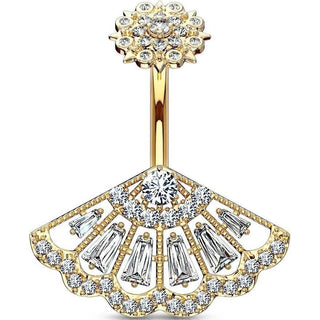 Piercing Nombril Éventail Zircone Filetage Interne