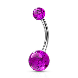 Piercing Nombril Bille Acrylique Pailletée