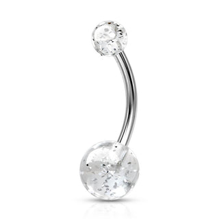 Piercing Nombril Bille Acrylique Pailletée