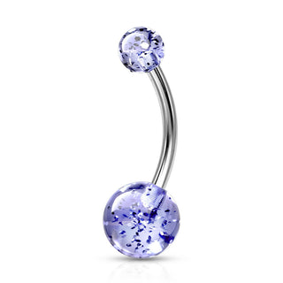 Piercing Nombril Bille Acrylique Pailletée