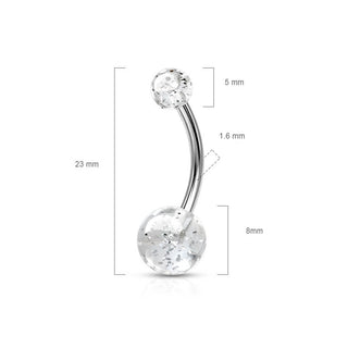 Piercing Nombril Bille Acrylique Pailletée