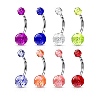 Piercing Nombril Bille Acrylique Pailletée