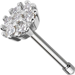 Nez Clou à Nez Fleur Zircone Argent