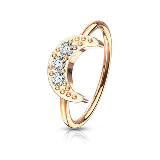 Anneau Lune Zircone Pliable