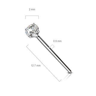 Argent 925 Nez Queue de Poisson Zircone Argent Pliable