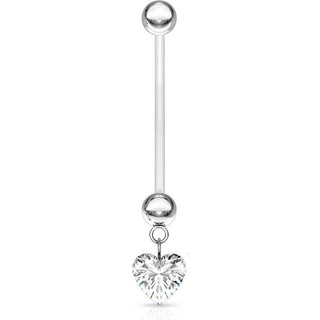 Piercing Nombril Pendentif Zircone Cœur