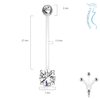 Piercing Nombril Zircone Ronde
