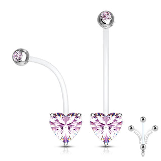 Piercing Nombril Zircone Cœur