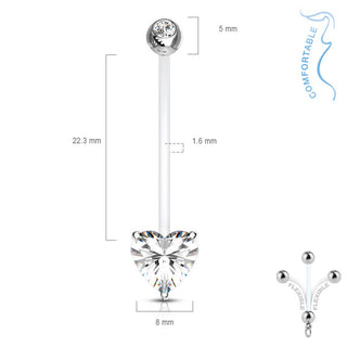 Piercing Nombril Zircone Cœur
