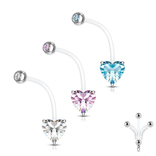 Piercing Nombril Zircone Cœur