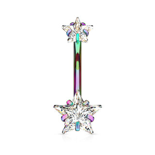 Piercing Nombril Zircone Étoile Filetage Interne