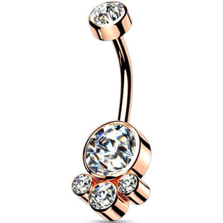 Piercing Nombril Zircone Filetage Interne