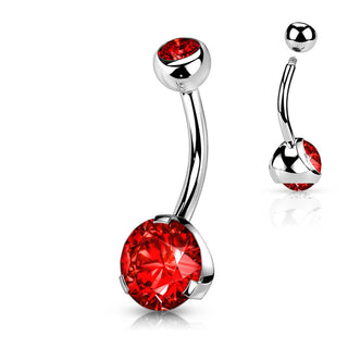 Piercing Nombril Zircone Ronde Argent