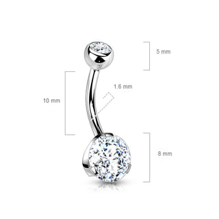 Piercing Nombril Zircone Ronde Argent