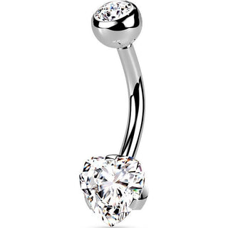 Piercing Nombril Coeur Zircone