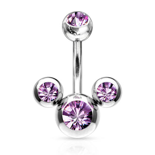 Piercing Nombril 3 Zircones