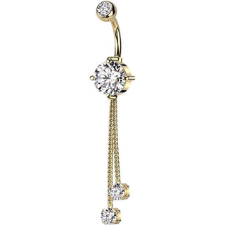 Piercing Nombril Pendentif Chaines Zircone