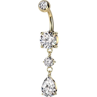 Piercing Nombril Pendentif Goutte Zircone